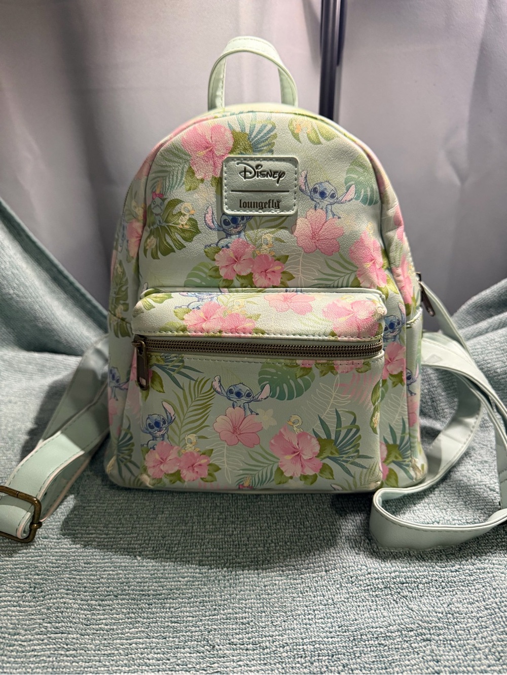 Loungefly Pastel Floral Stitch Mini Backpack - Picture 1 of 6